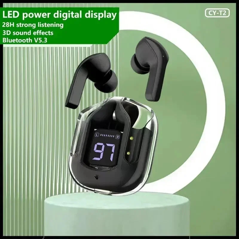 True Wireless Bluetooth Headset Transparent Design with LED Digital Display Stereo Sound TWS Earphones for Sports Working-Air 31 Oasis Select