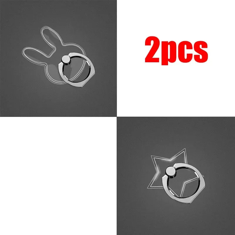 1/2/3Pcs Cell Phone Ring Holder Stand 360 ° Degree Rotation Clear Finger Grip Kickstand Compatible iPhones or Phone Case Oasis Select Rabbit-Star