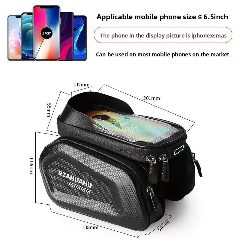 Bicycle bag, front beam bag, mountain road bike, pipe hanging bag, mobile phone bag, waterproof riding accessories Oasis Select