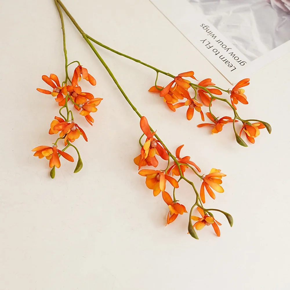 Artificial Phalaenopsis Orchid Branch | 3-Fork Realistic Fake Flower
