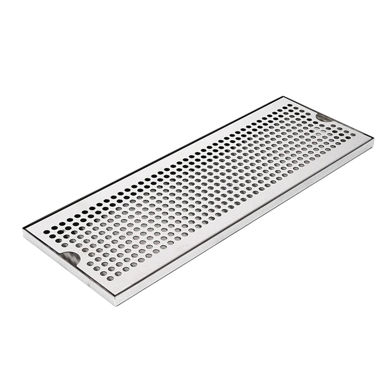 WISH Stainless Steel Drip Tray For Bar, Rectangular Water Catching Tray, Oil Draining Tray, 50X17.5X1.5Cm Oasis Select Silver