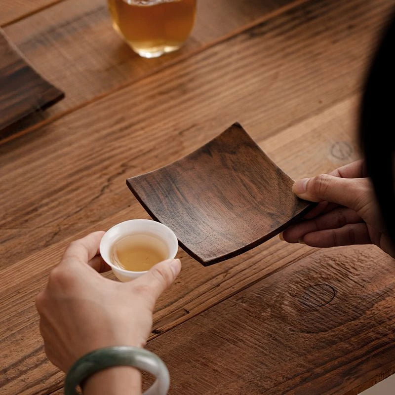 Chinese North American Walnut Dry Fruit Plate Nut Candy Dish Tea Table Zen Tea Coaster Fruit Pastry Dessert Plate Oasis Select