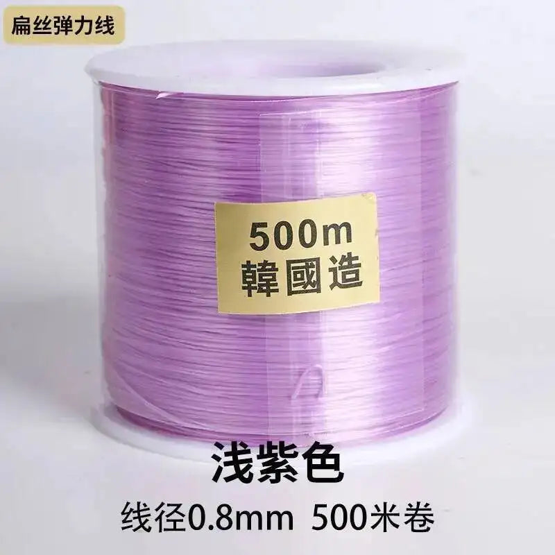500M 0.8mm Flat Crystal Elastic Thread Bracelet String Leather Band Rope Wearing Bracelet Elastic Thread Buddha Bead Thread Oasis Select 6 0.8mm 500m