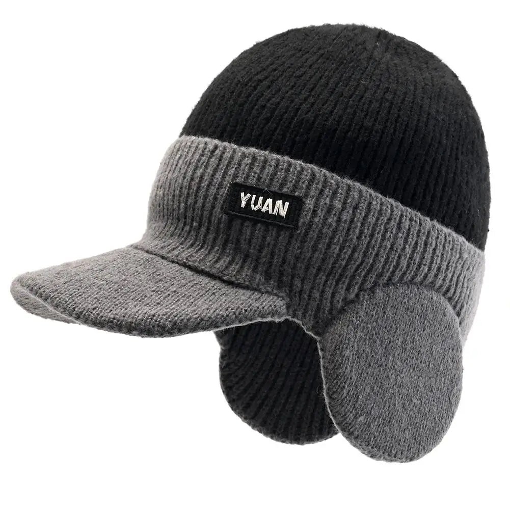 Winter Thermal Knit Baseball Cap with Ear Flaps | Windproof