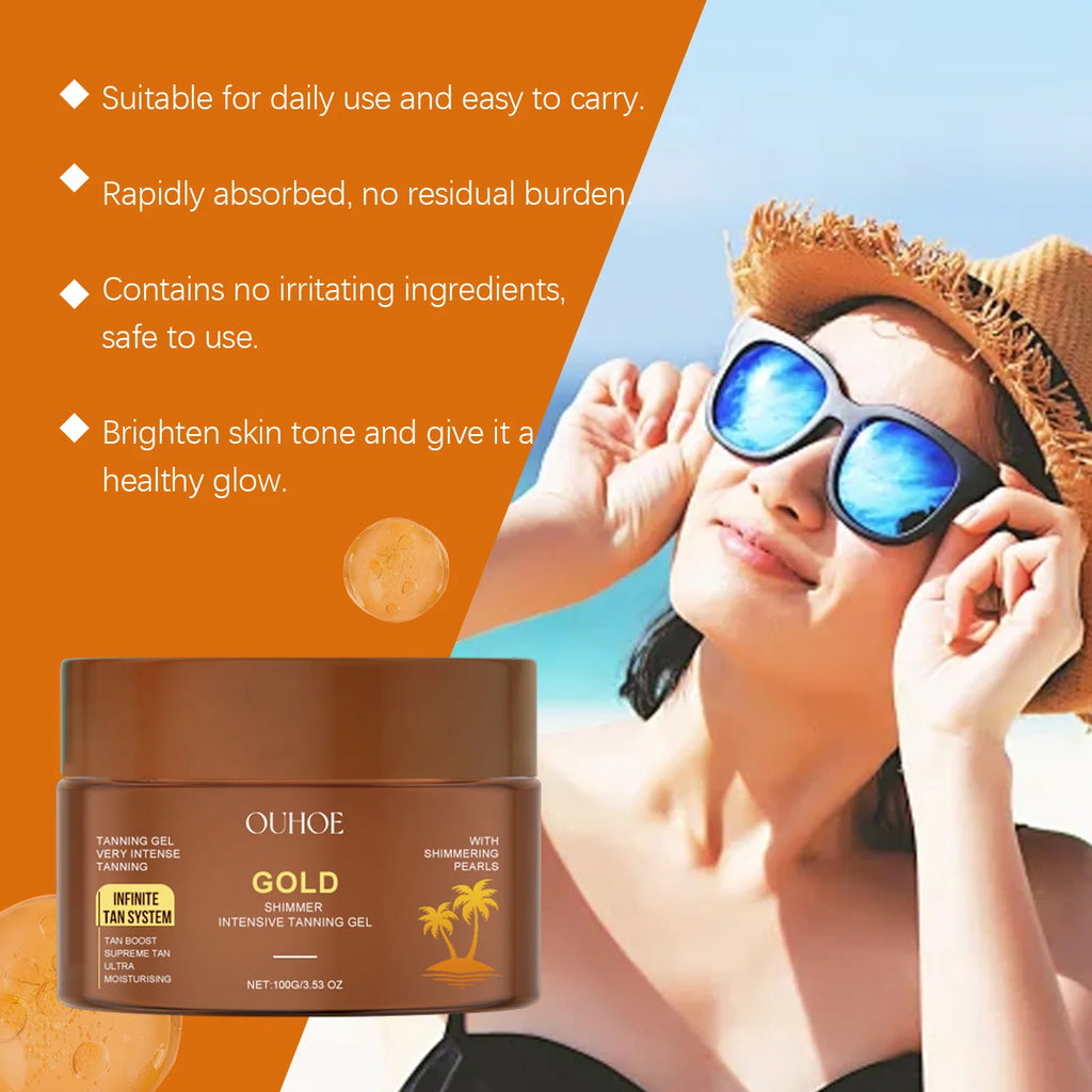 100G Intensive Tanning Lotion Enhance Golden Shimmer Sunless Gentle Tanning Moisturizing Prevent Dryness Nourishing Tanning Gel Oasis Select