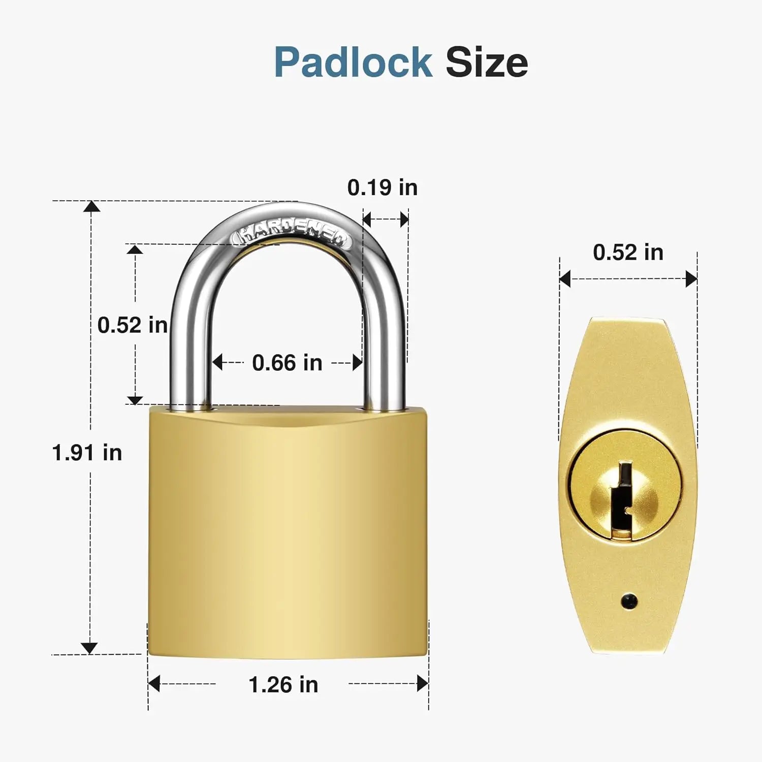 Golden Heavy-Duty Keyed Padlocks with Keys - 33mm Large Locks, Secure Locker Locks for Backpacks, Luggage, School Gym Lockers Oasis Select