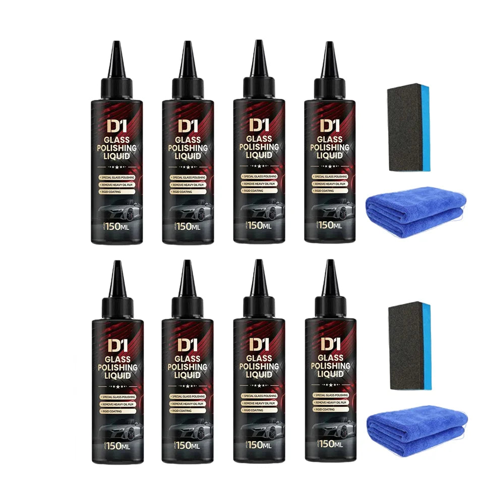 Glass Polishing Paste High Gloss Oil Film Remover for Auto Windshield Home Windows Safe Formula Long Lasting Shine Cleaner Oasis Select 8 sets