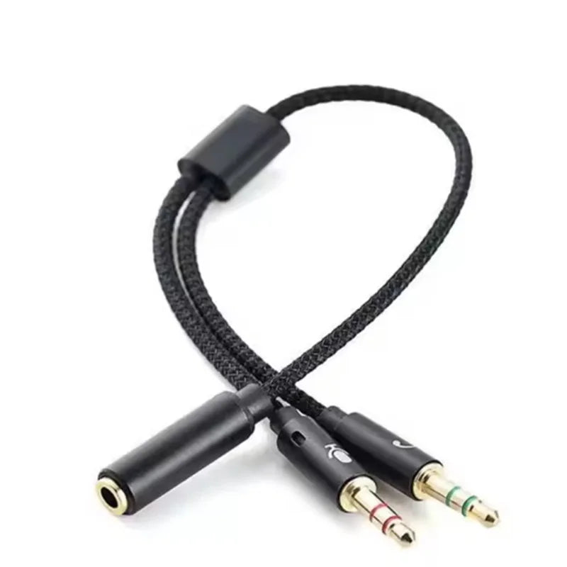 Headphone Y Splitter 3.5mm 1 Female To 2 Male 3.5mm Mic Audio Headphone Y Splitter Cable Headset To PC Adapter AUX Cable Oasis Select