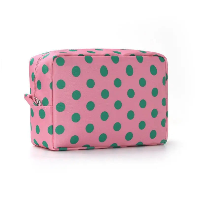 Polka Dot Waterproof Makeup Bag | Travel Toiletry Organizer