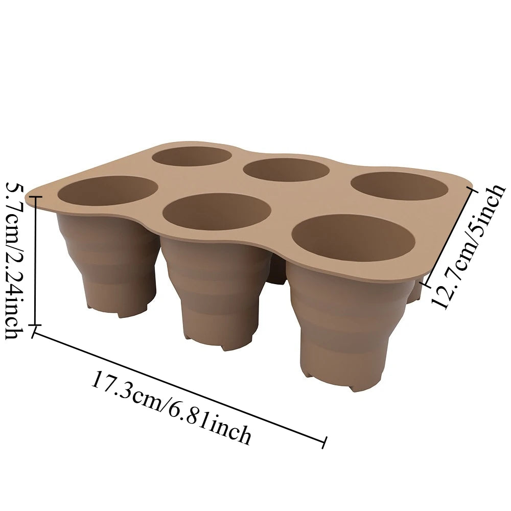 Large Decorative Plant Pots Creative Silicone Nursery Trays Mini Pots for Succulents Pothos Green Plants Home Garden Seedlings Oasis Select Dark brown