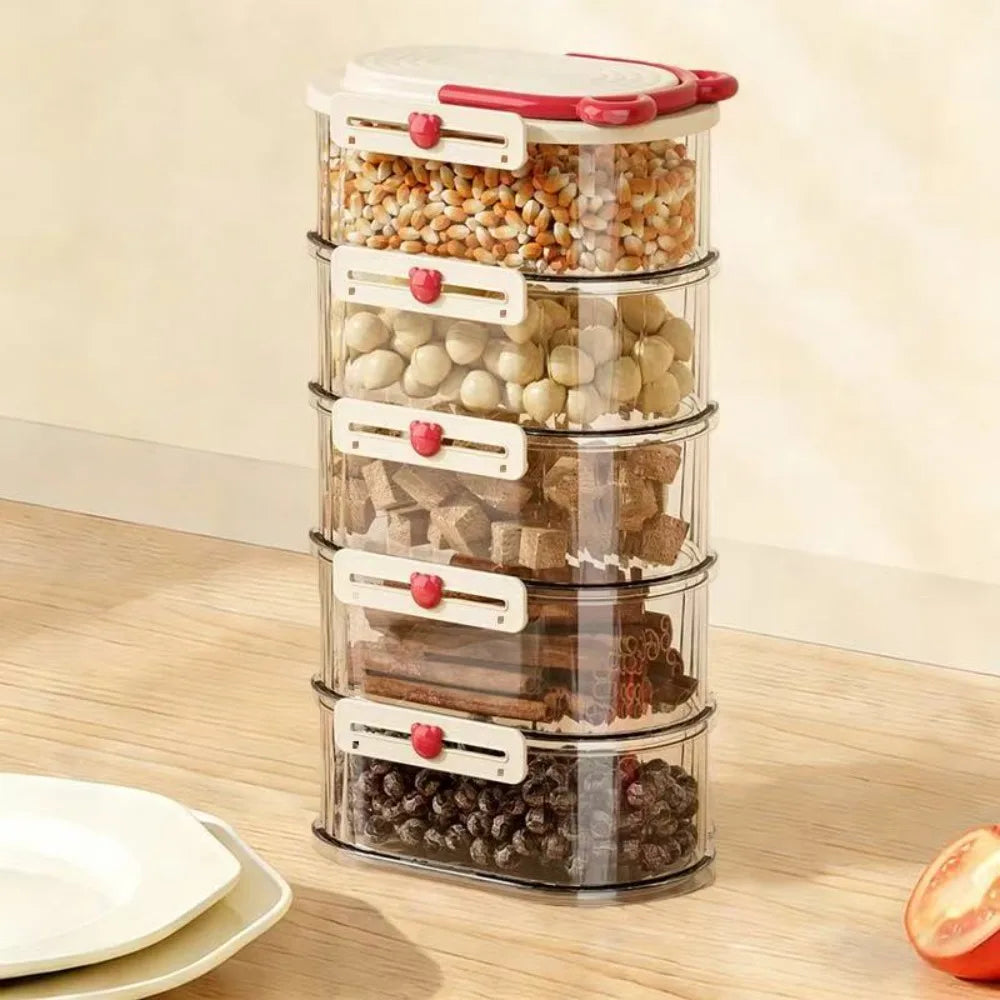 Stackable Spice Storage Box | Moisture-Proof Snap-On Lid