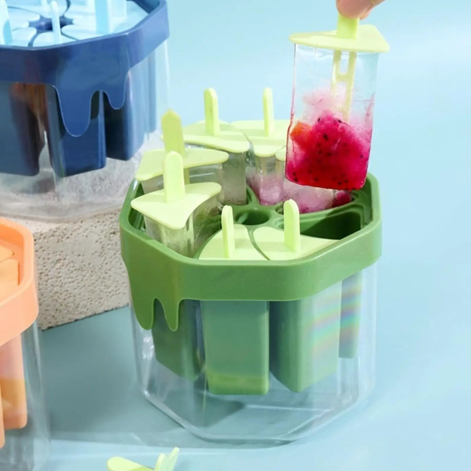 8-Cavity Silicone Popsicle Mold with Lid & Drip Tray
