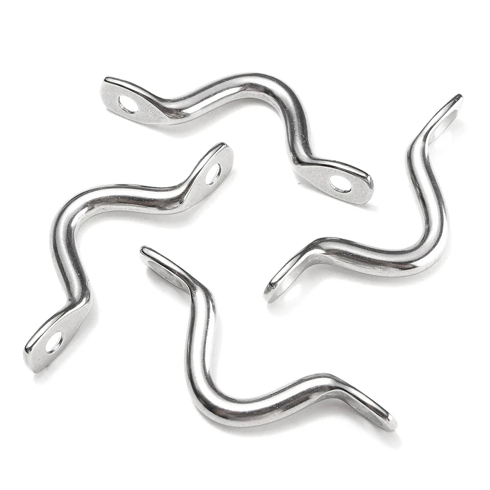 4Pcs Handle 5mm Stainless Steel Wire Eye Straps Boat Marine Tie Down Fender Hook Canopy Engines Accessories Stainless-Steel Oasis Select