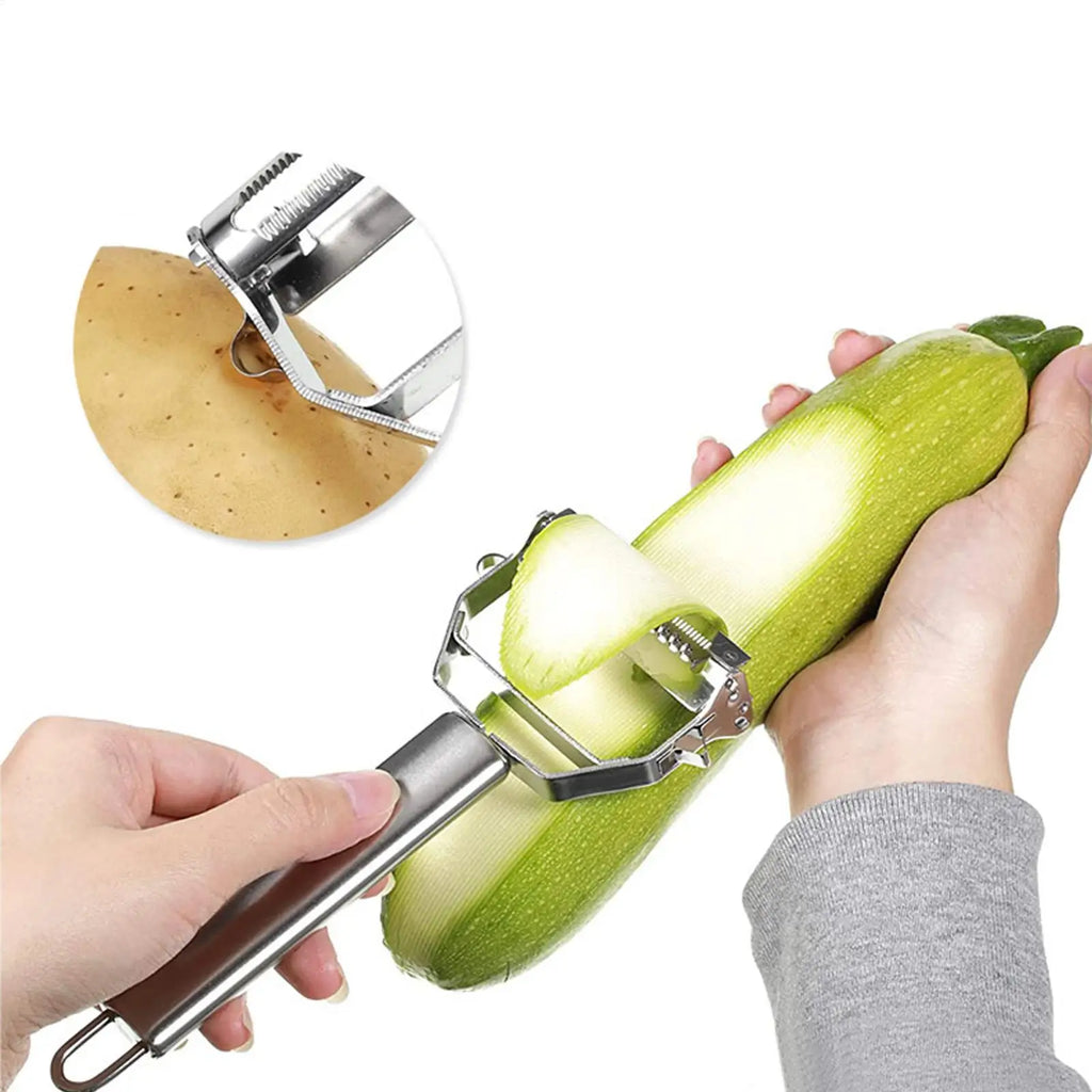 Stainless Steel Vegetable Peeler Cucumber Carrot Fruit Cutter Vegetable Peeler Potato Carrot Grater Multi-function Kitchen Tool Oasis Select