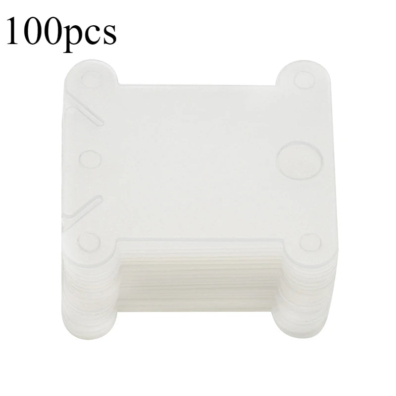 Thread Organizer Embroidery Thread Holder Floss Craft Bobbin Cross Stitch Craft Storage Plastic Sewing Thread Board Card Thread Oasis Select 100pcs-transparent