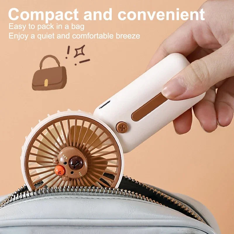 Fan USB Rechargeable Foldable Stand Mini Cooler Portable Wind Device For Outdoor Travel Desk Daily Summer Cooling Accessory Gift Oasis Select