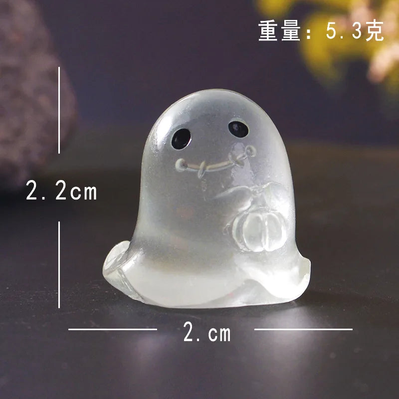 Halloween Miniatures Luminous Garden Figurines Cute Ghost Figurines Glow in The Dark Resin Figures Micro Miniature Statue Outdoo Oasis Select 1