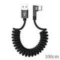 120W Fast Charging Coiled USB-C Cable – 90° L-Shape