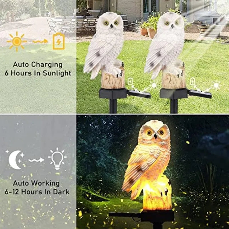 Solar Outdoor Resin Owl Lamps, Resin Animal-shaped Decorative Lamps, Garden Lamps, and Villa Lamps Oasis Select