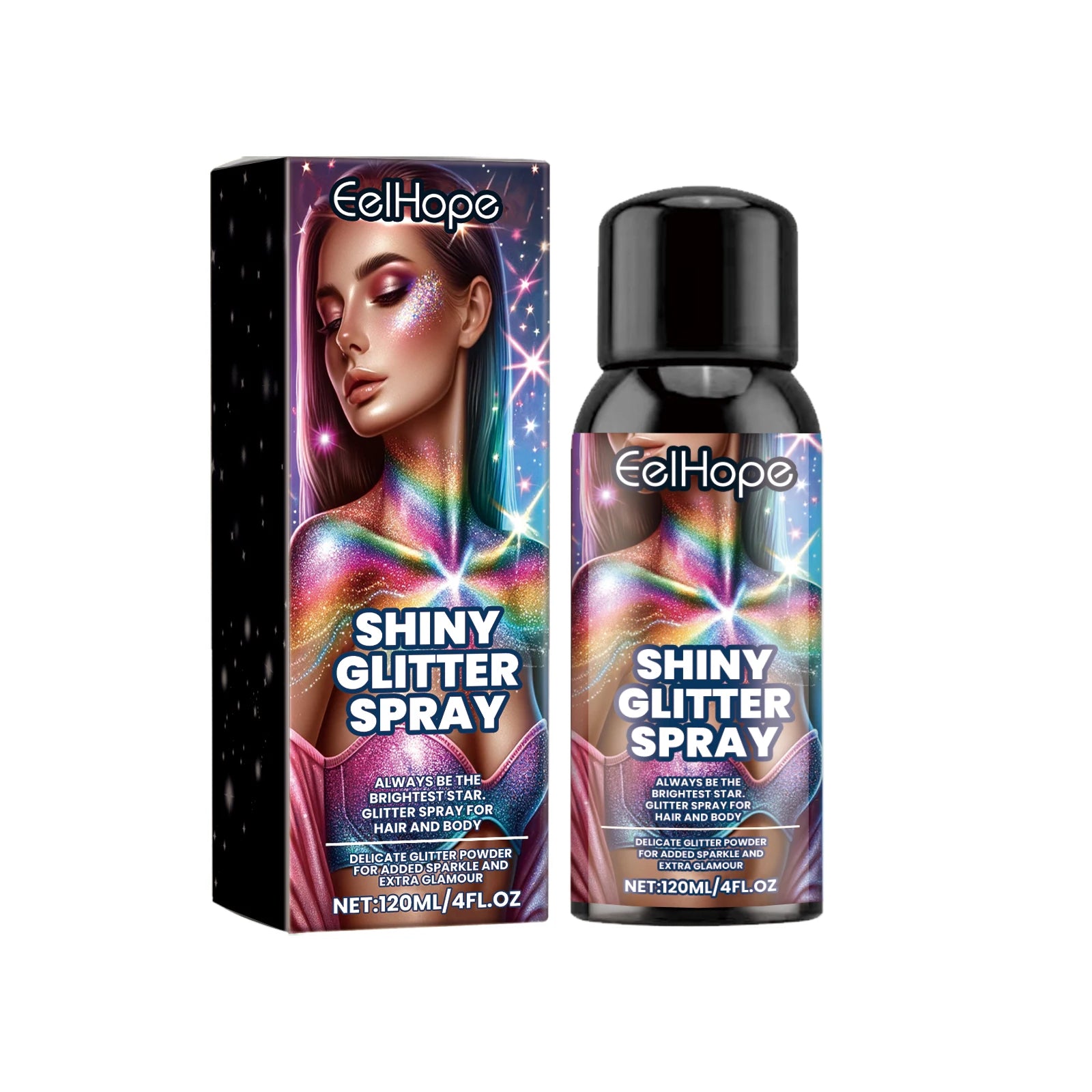 Stage & Festival Glitter Spray - Hair & Body Highlight Sparkling Formula, Ideal for Party Carnival & Holiday Atmosphere Oasis Select 120g