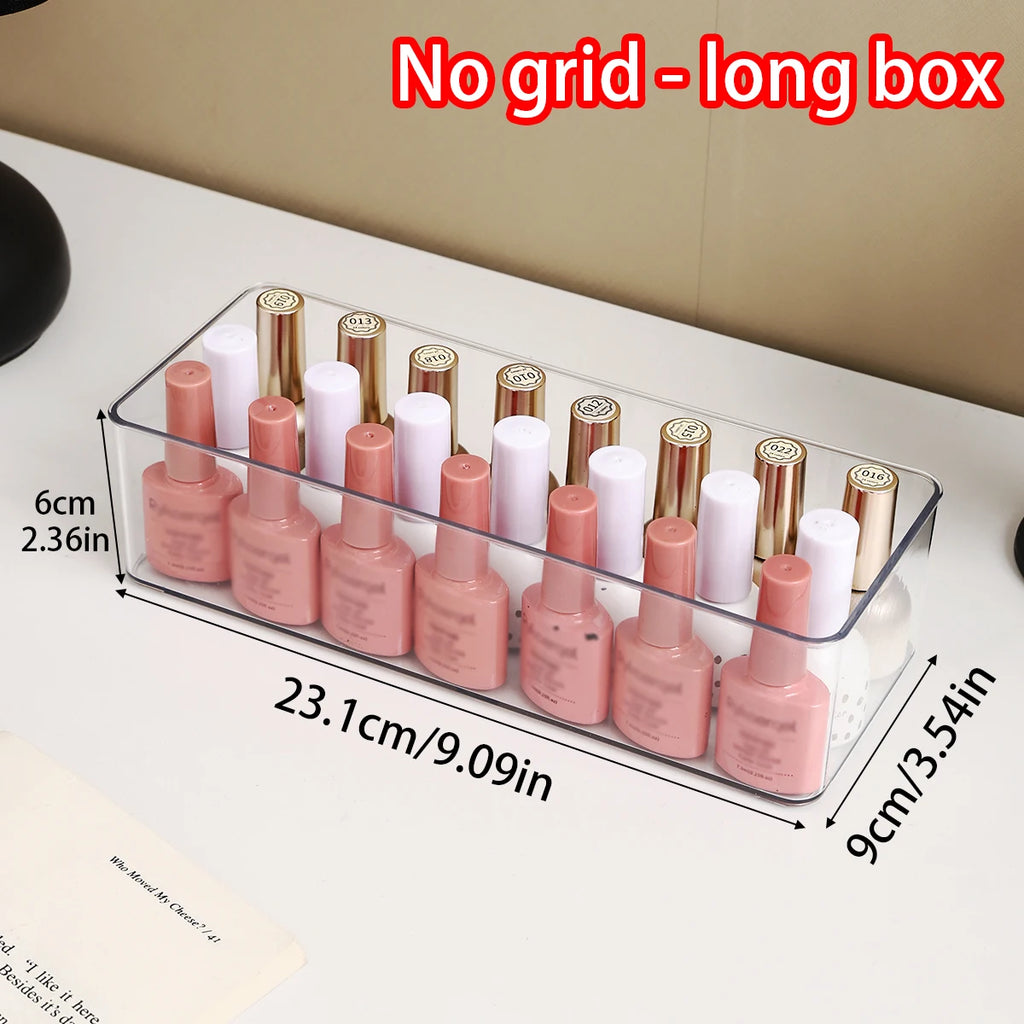 1pc acrylic three grid/space nail polish storage box nail polish display organizer dresser nail shop storage device Oasis Select Space - Transparent