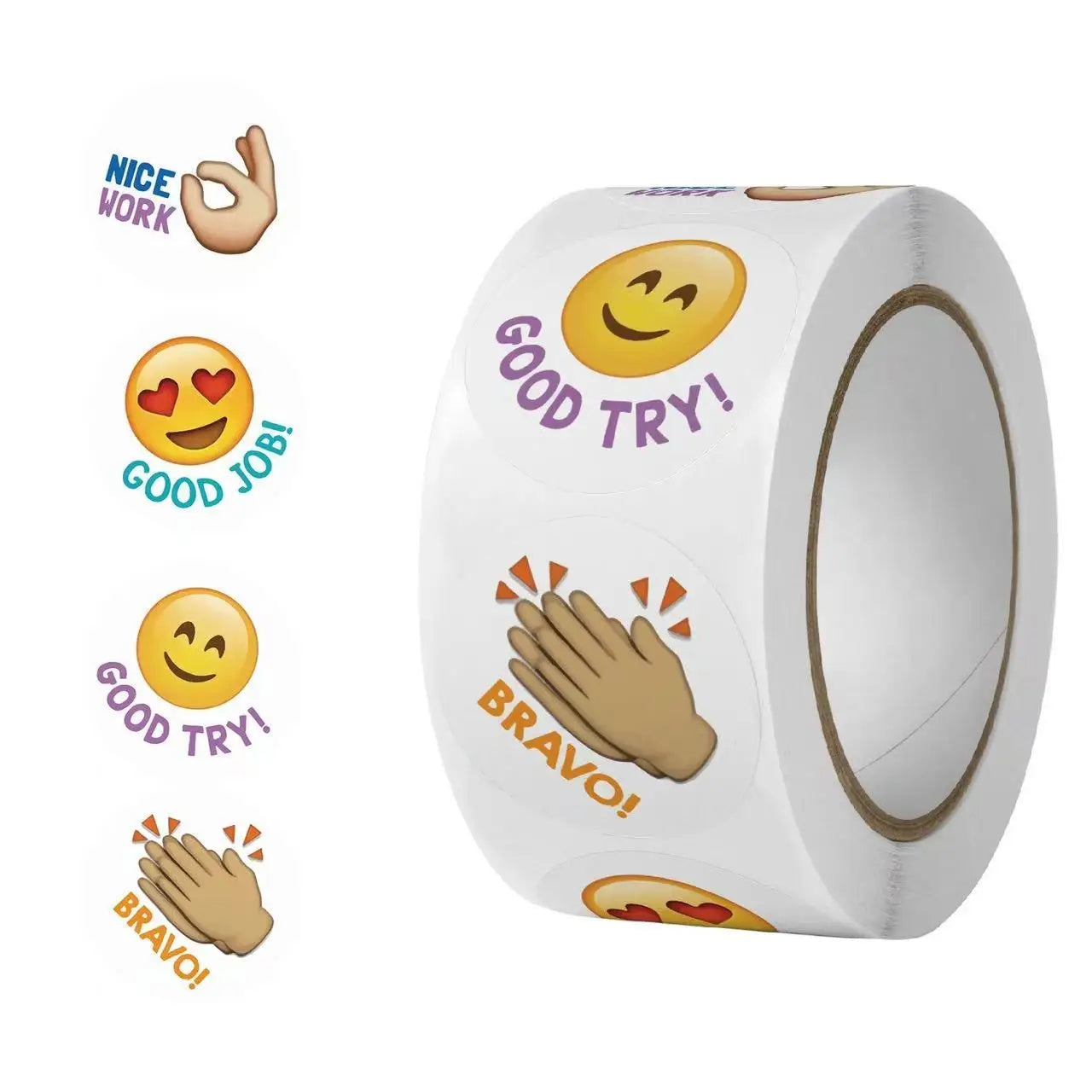 500pcs/Emotional Stickers Reward Stickers Smiling Face Design Fashion Emotional Text Thanksgiving Stickers, Paper Packaging Oasis Select B