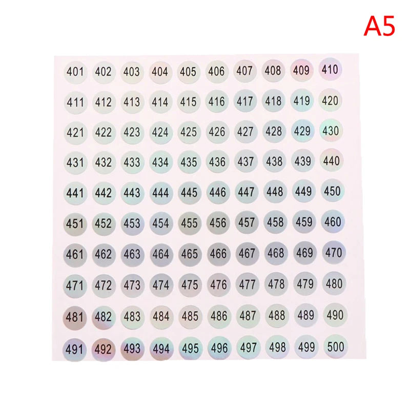 Waterproof Laser Number Stickers 1–1000 | Nail Polish Labels