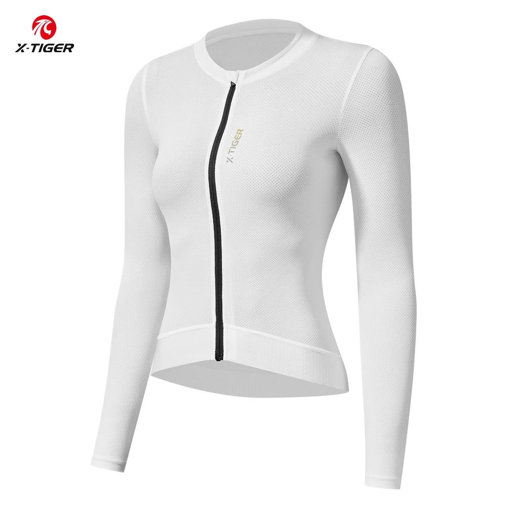 X-TIGER Women's Pro Long Cycling Jersey Autumn Road Bike Jersey UV Protective MTB Bicycle Clothing Breathable Cycling Jersey Oasis Select XW-CY-38002 Asian S