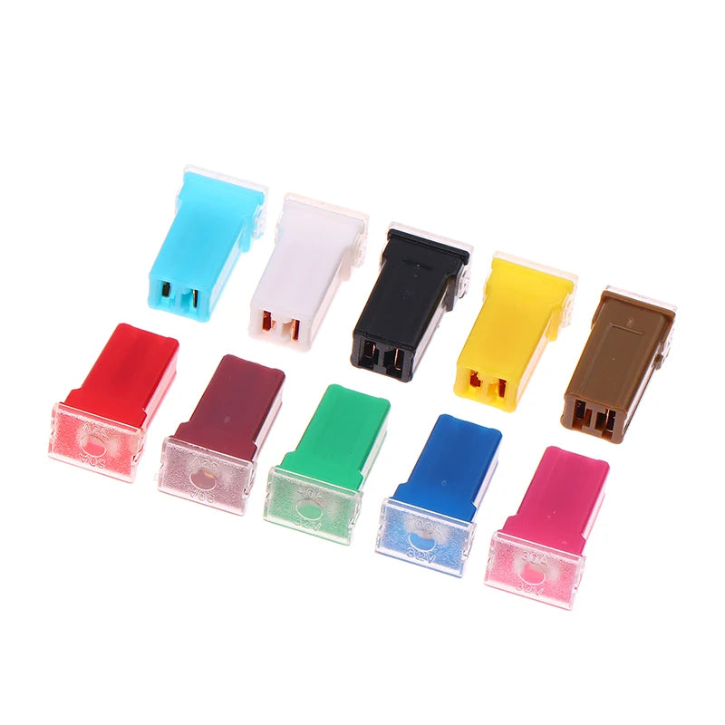 5pc Mini Square Fuse Set, 20A to 60A Size Range, Automotive Fuses with Plastic Storage Box Oasis Select