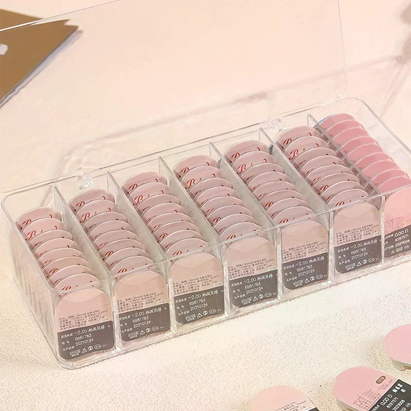 Dustproof Contacts Storage Box Transparent with Cover Disposable Contact Lenses Boxes Large-capacity Multipurpose Storage Box Oasis Select