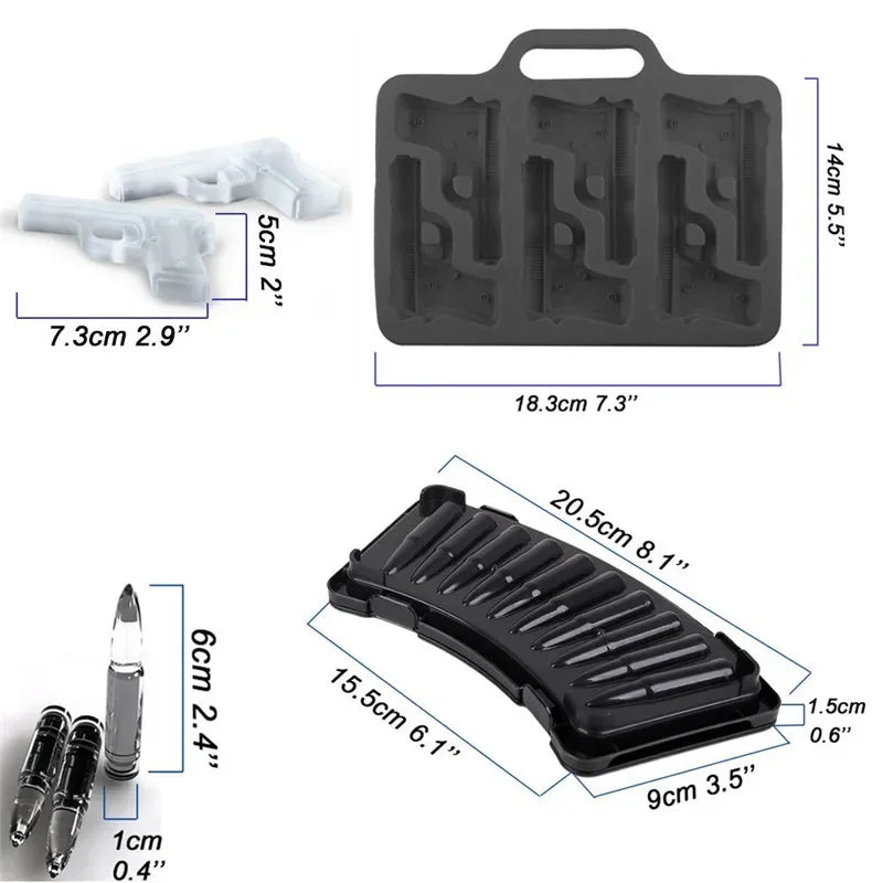 DIY Ice Cube Mold Make Unique Gun Bullet-Shaped Ice Cubes with This Perfect for Cold Drinks and Cocktails Oasis Select