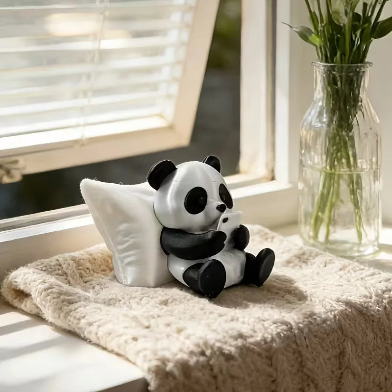 Desktop Office Decoration Panda Sculpture Ornament Creative Animal Model Car Decor Collectible Figurines Car Dashboard Ornament Oasis Select