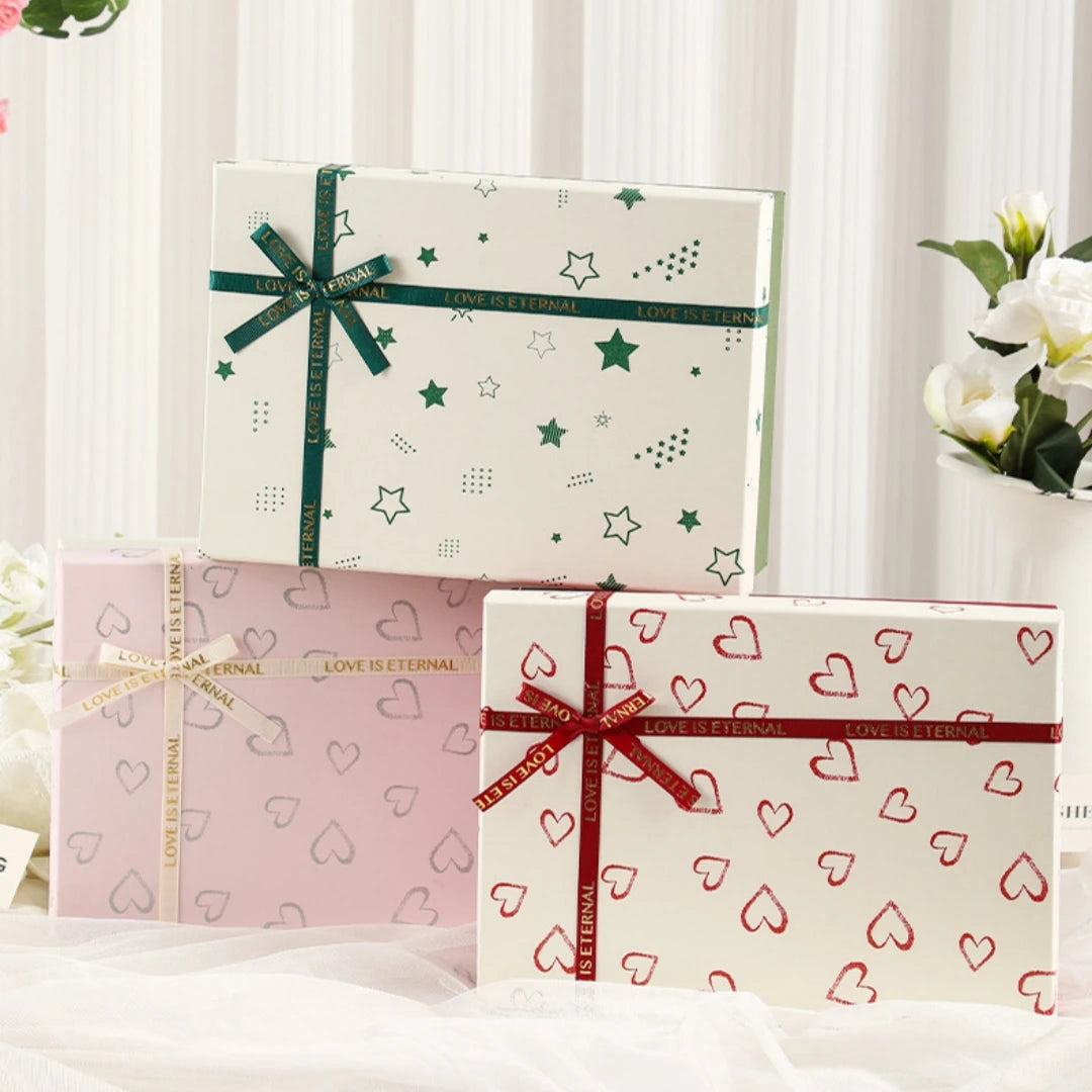 Bow Gift Box Lid-And-Base Gift Box Gift Packaging Box Elegant For Party Decorative Storage Wedding Oasis Select