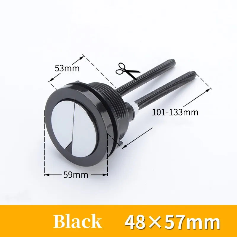 Universal Dual Flush Toilet Water Tank Button Round Shape Toilet Push Dual Flush Buttons Bathroom Push Switch 58/48/38mm Oasis Select Dual Button 48x57mm 2