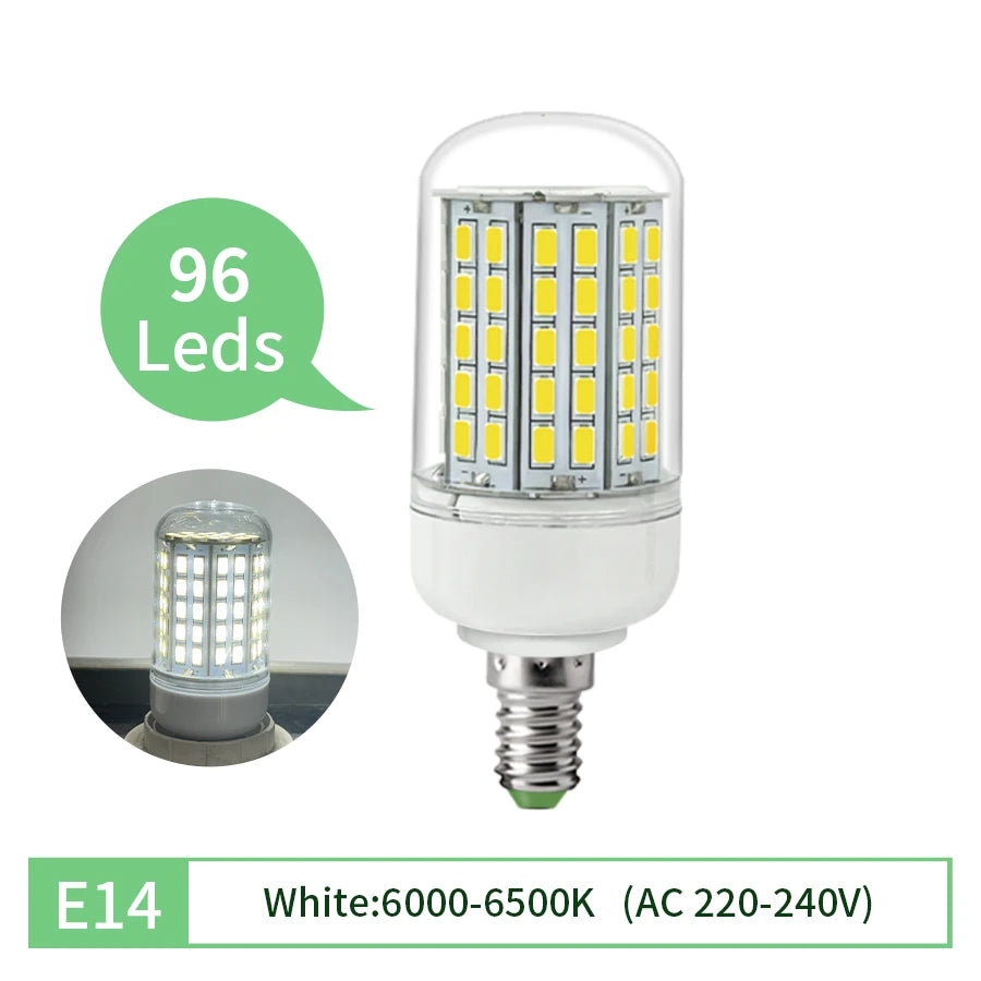 E27 E14 LED Corn Bulb 220V 5730 SMD – Energy Saving 50,000Hr LED Corn Bulb Oasis Select 96leds E14 White
