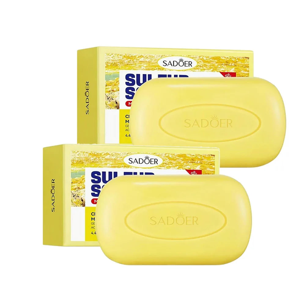 SADOER Sulfur Facial & Body Soap – Oil Control & Clear Skin Facial Cleansing Soap Oasis Select 2PCS