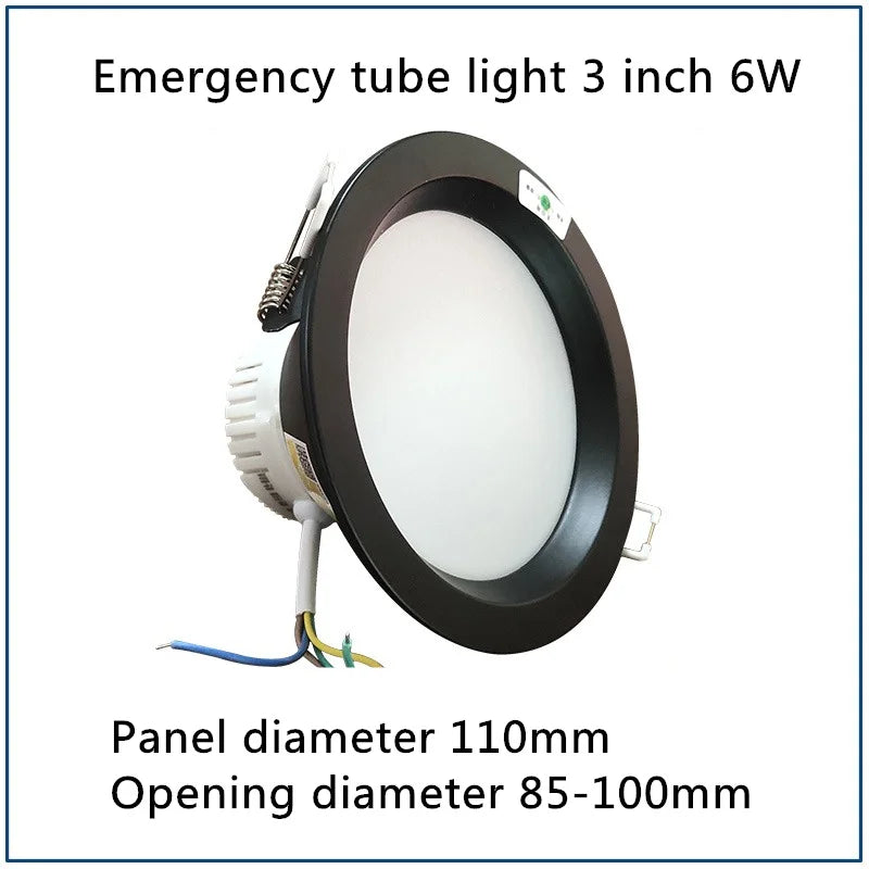 SHINEKNOT Dual-Function Emergency LED Downlight | Black Panel