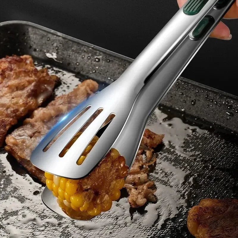 1pc Non Slip Stainless Steel Food Tongs Meat Salad Bread Clip Barbecue Grill Buffet Clamp Cooking Tools Kitchen Accessories Oasis Select