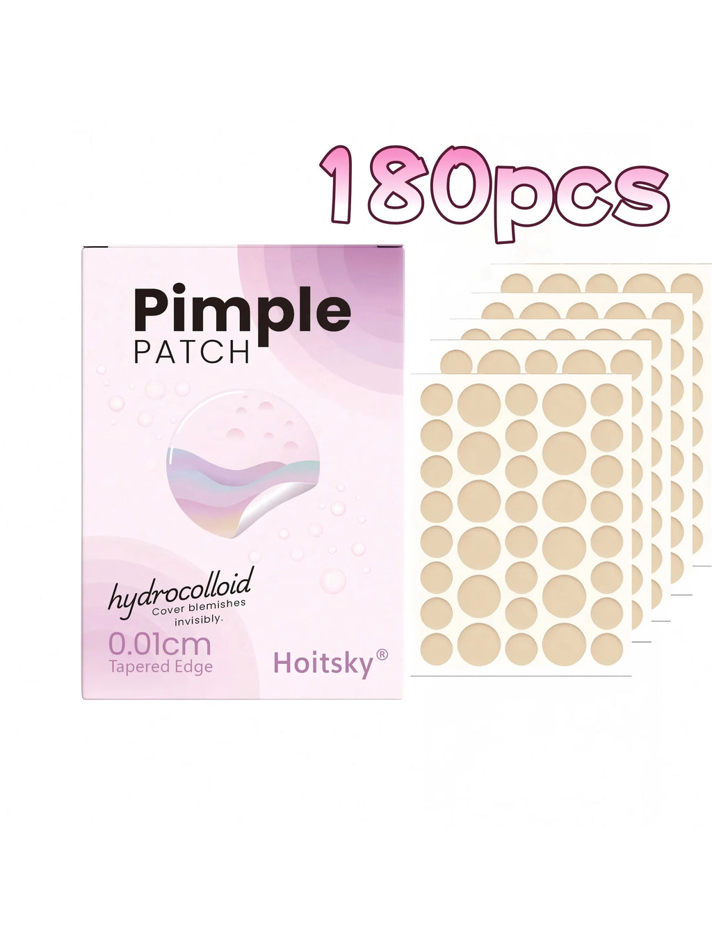 180/360 pieces of transparent, skin tone water-based gel acne patches, suitable for covering acne and pimples Oasis Select fuse-180pcs