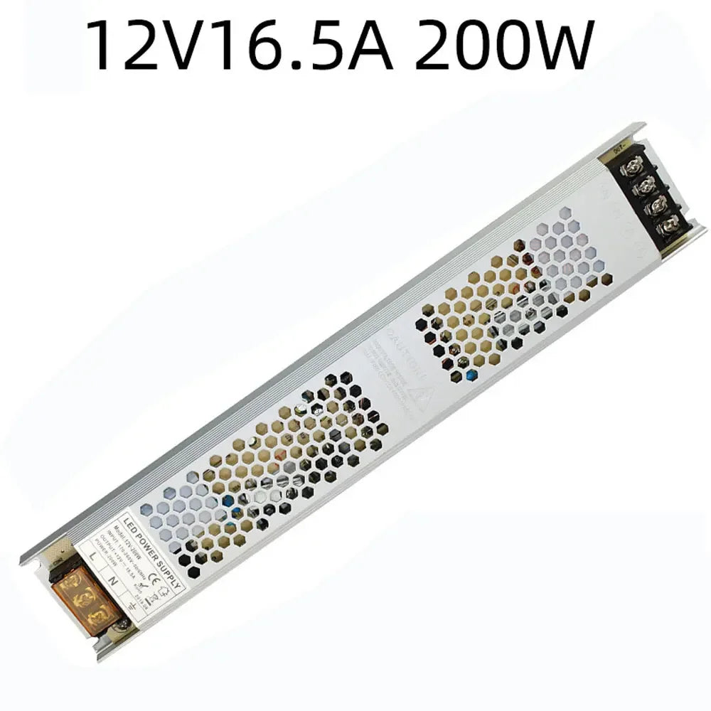 12V 24V Power Supply Transformers 220V AC DC Converter Switching Power Supply 60W 150W 200W 300W 400W SMPS Led Driver Ultra Thin Oasis Select 12V16.5A 200W 180V-265V