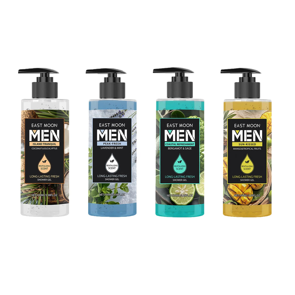 Fragrance Shower Gel Gift Set Deep Cleansing Shower Gel Moisturizing Refreshing Scent Long Lasting Fragrance Oil Control Oasis Select 4 IN 1 Moisturizing