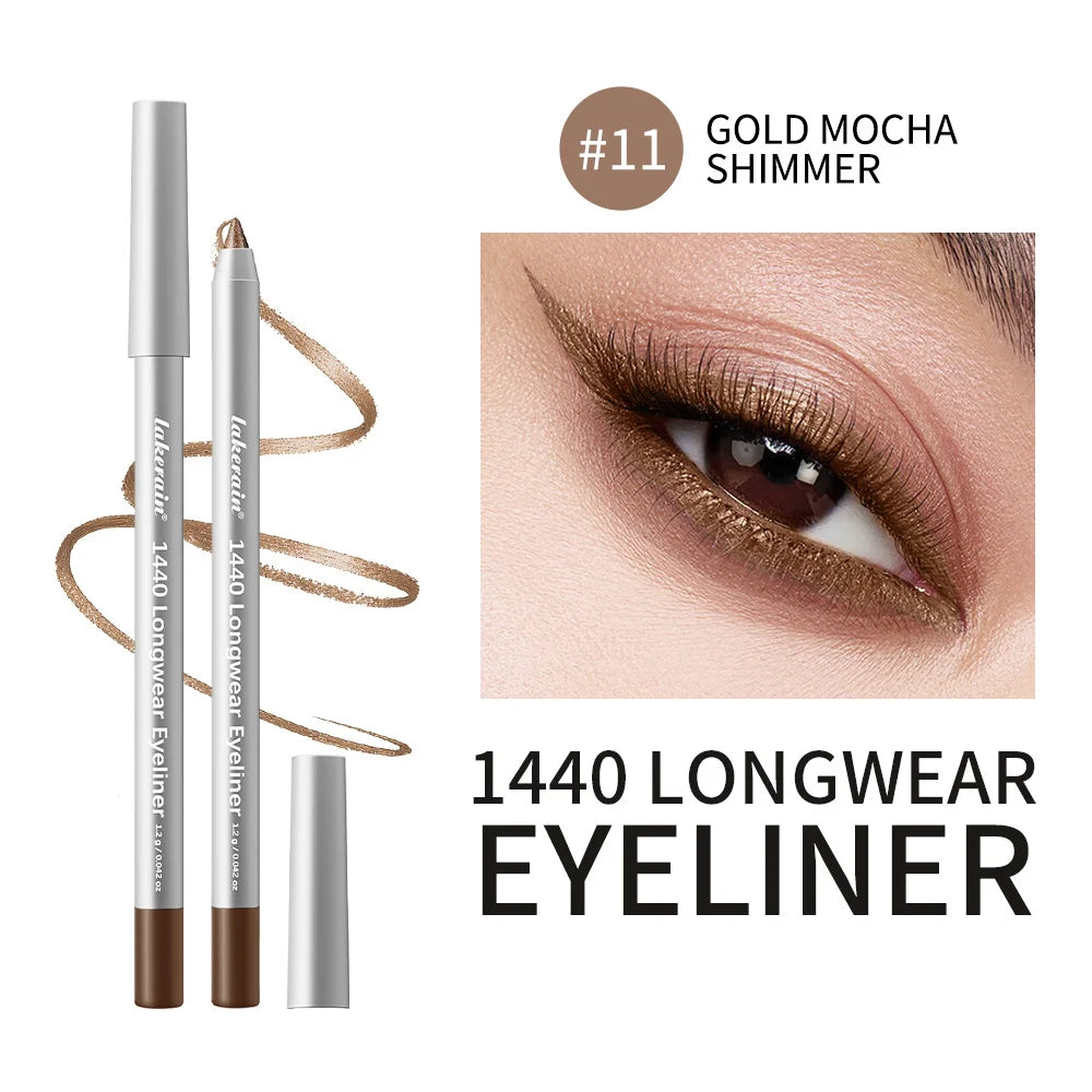 12 Colors Eyeliner Pencil Long-lasting Wear Waterproof Smudge-proof Smooth Precise Application Smokey Eyeliner Pencil Makeup Oasis Select Color 11