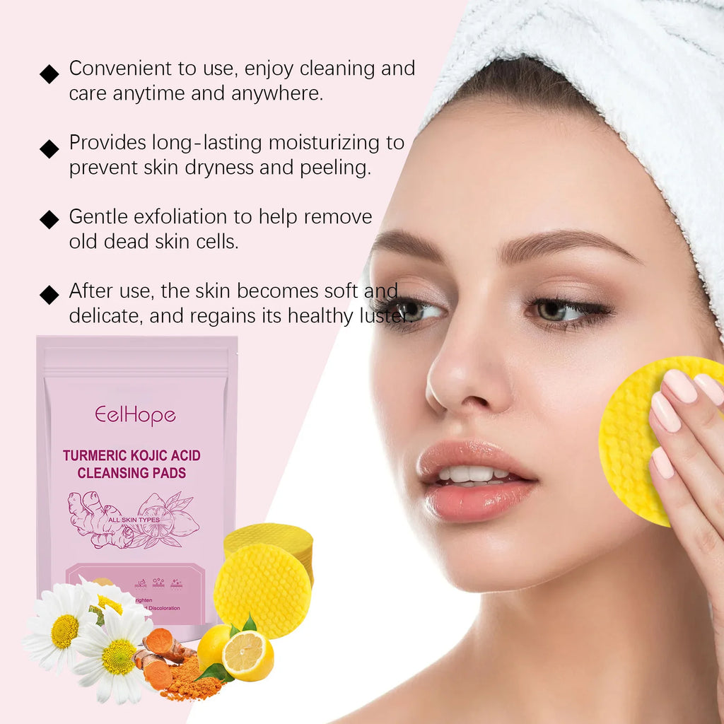 Turmeric Kojic Acid Cleansing Exfoliating Pads – Brighten Skin Exfoliating Cleansing Pads Oasis Select