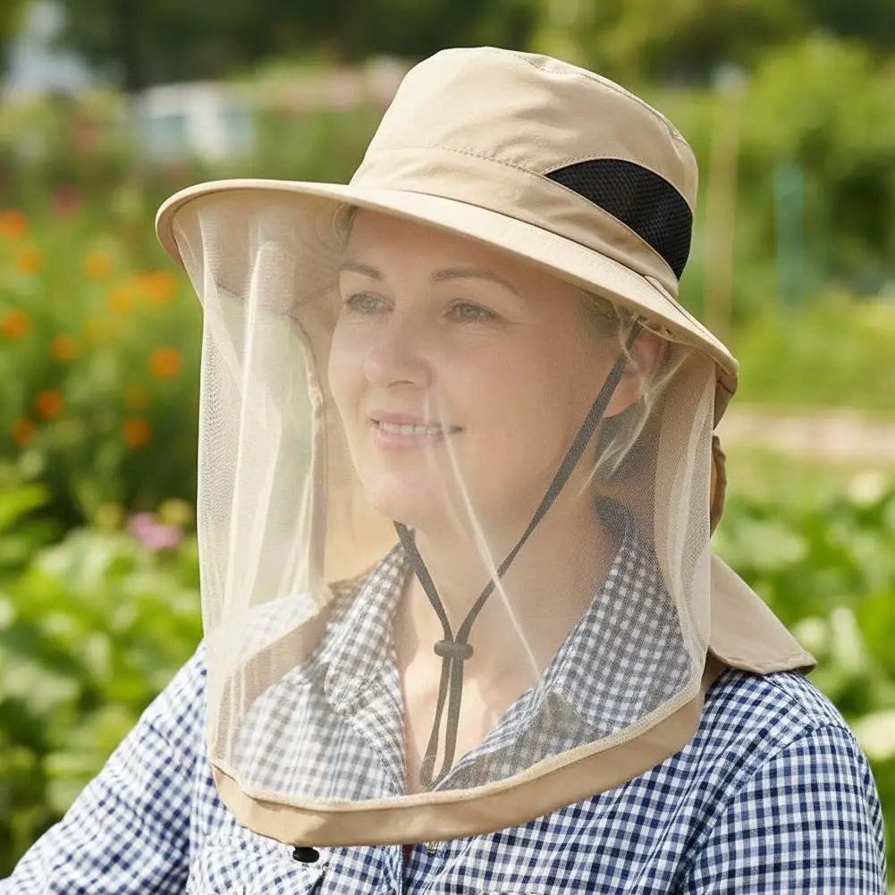 Mosquito Net Sun Hat – Full Mesh UV Protection Fishing Cap