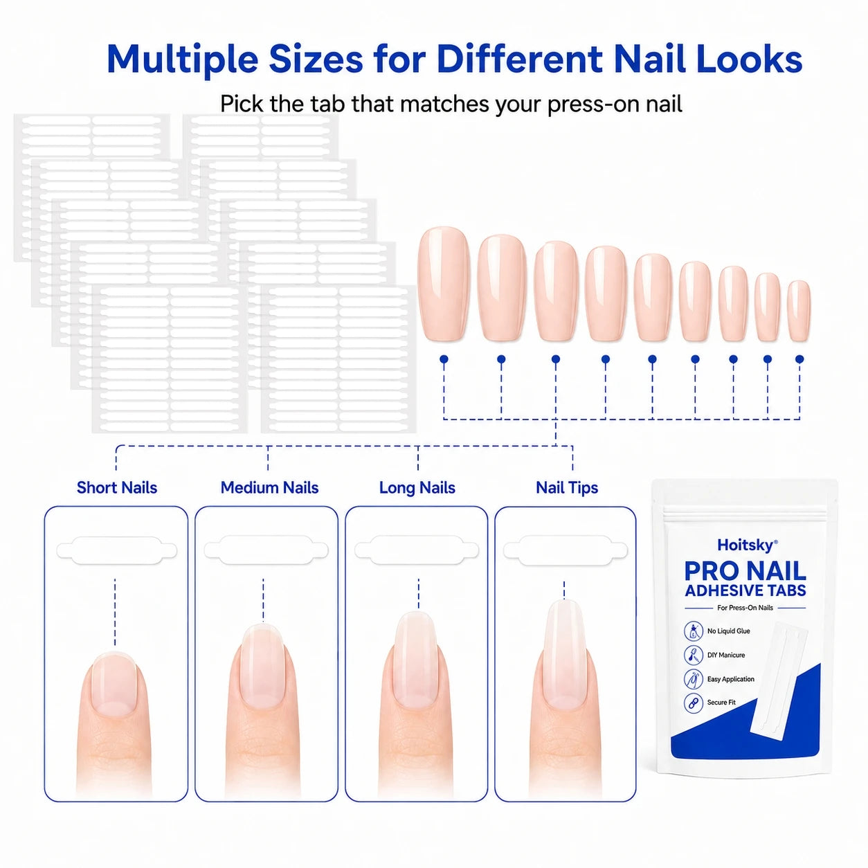 Super Sticky Waterproof Nail Adhesive Tabs Reusable Glue Stickers for Press-On Nails Portable Manicure Supplies Oasis Select
