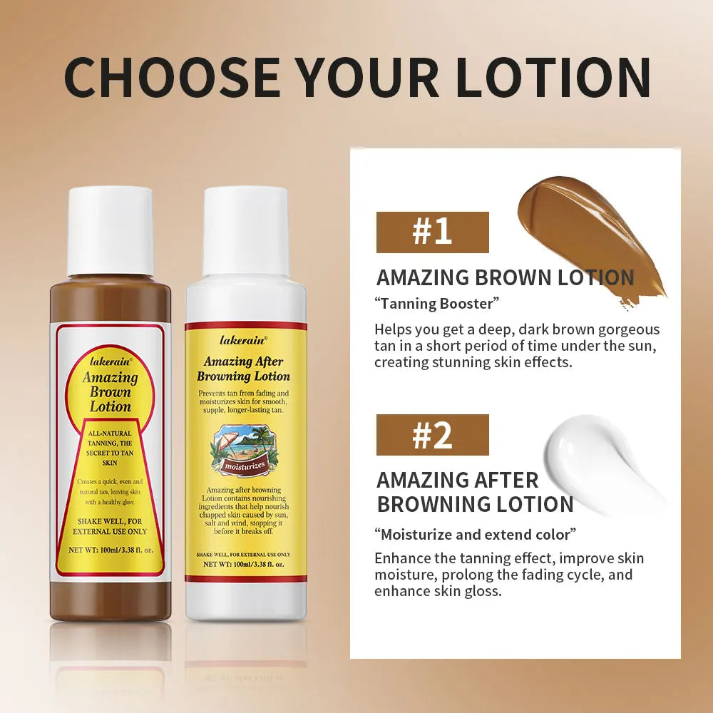Bronze Before and After Browning Lotion Long-Lasting Brown Lotion Tan Lotion Texture Tanning Booster Waterproof Coconut Makeup Oasis Select