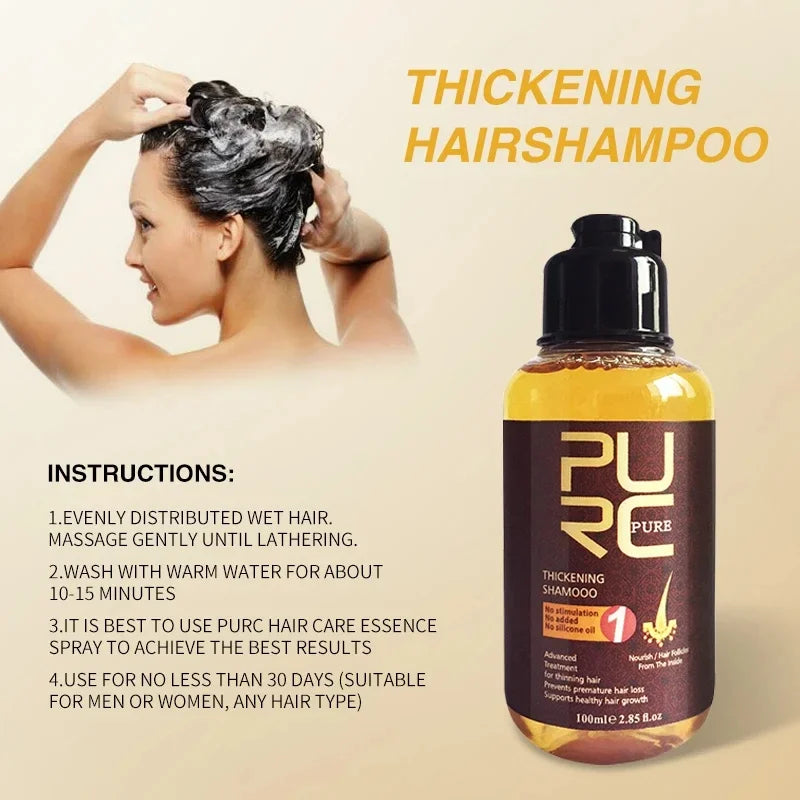 PURC Ginger Hair Growth Shampoo Fast Regrowth Anti Hair Loss Scalp Treatment Shampoo Thicken Nourishing Hair Care 100ml Oasis Select