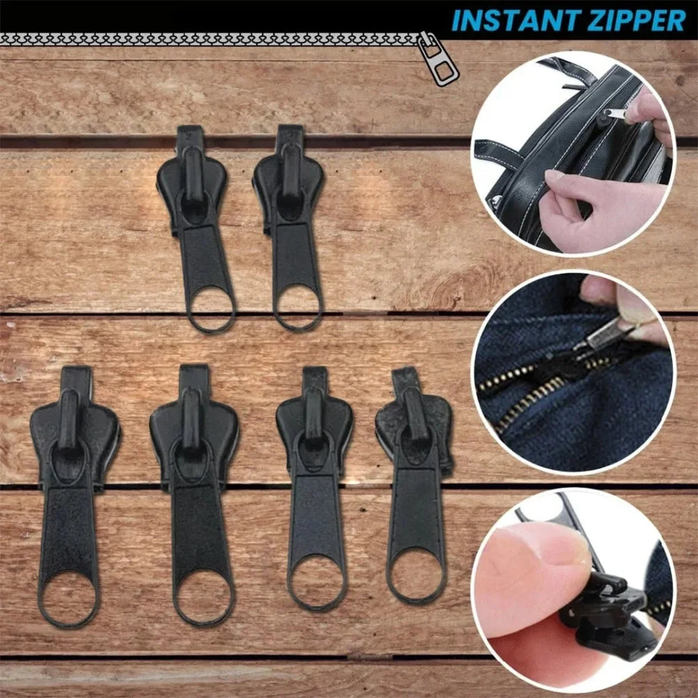3 Sizes Universal Instant Fix Zipper Repair Kit Replacement Zip Slider Teeth Rescue Sewing Clothes Bag Zippers Tool Accessories Oasis Select