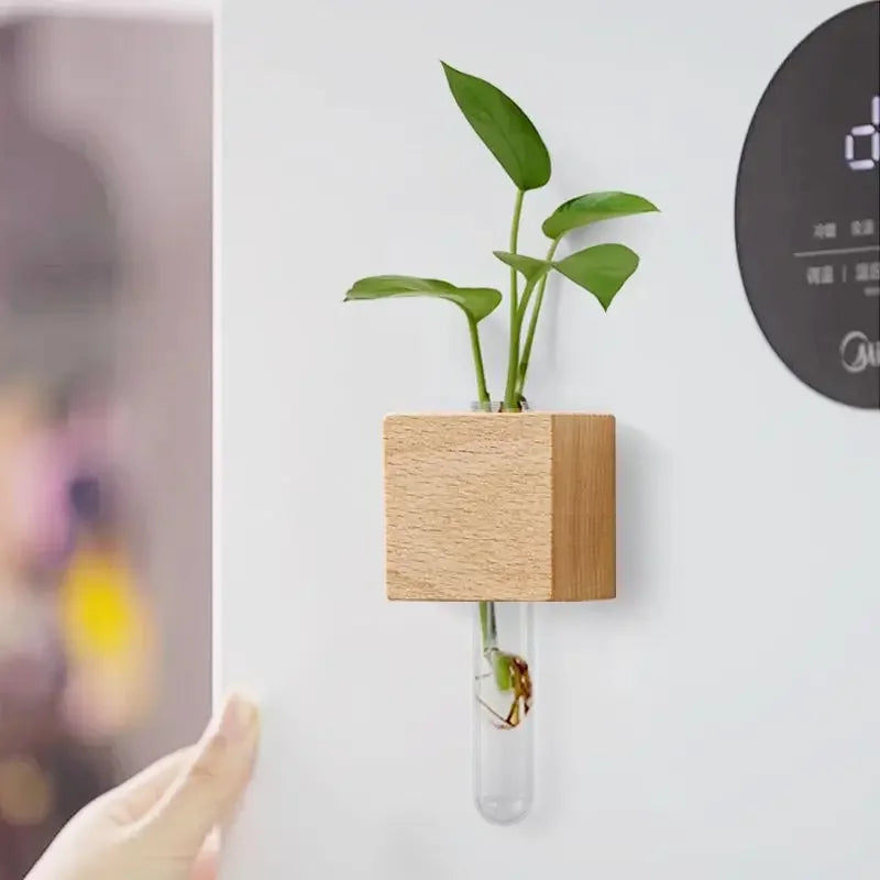 Refrigerator Stickers Test Tube Vase Home Decor Hydroponic Vase Living Room Wall Decoration Magnetic Vase Oasis Select