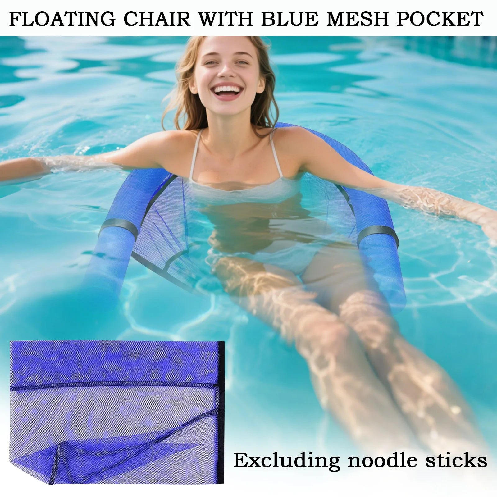 Float Pool Chair Float Lounger Recliner Water Chair Inflatable Floating Ring Hammock Pool Mattress Swimming Pool Accessories Oasis Select